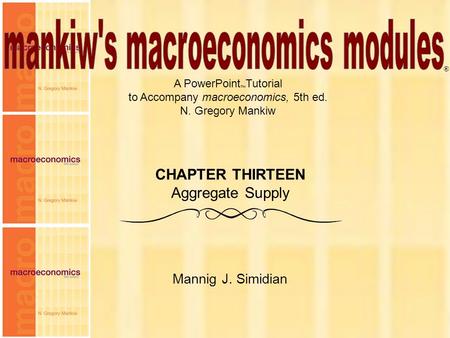 mankiw's macroeconomics modules