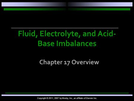 Fluid, Electrolyte, and Acid-Base Imbalances