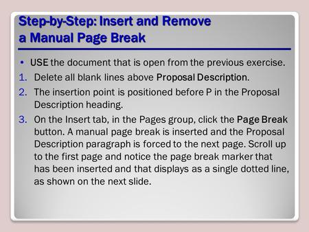 Step-by-Step: Insert and Remove a Manual Page Break