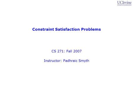 Constraint Satisfaction Problems