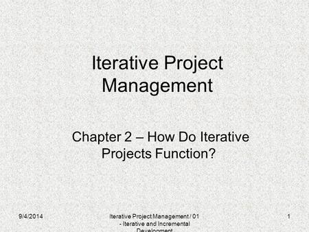 Iterative Project Management