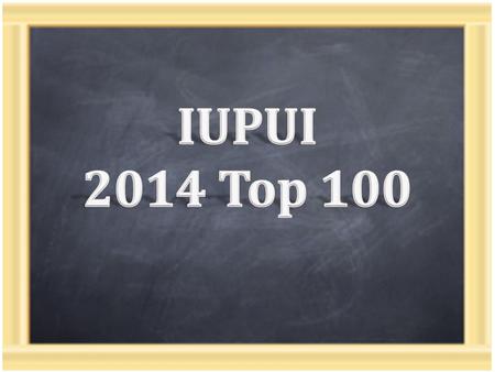 Program within the IUPUI Office of Alumni Relations Sponsored by the Student Organization for Alumni Relations and the IUPUI Alumni Council Annually selects.