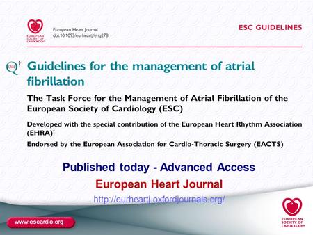 Published today - Advanced Access European Heart Journal