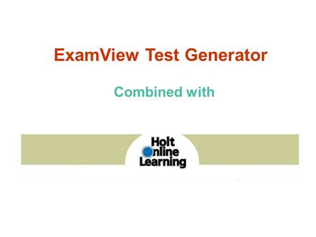 ExamView Test Generator