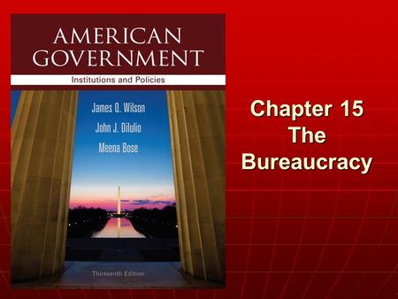 Chapter 15 The Bureaucracy