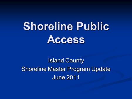 Shoreline Public Access