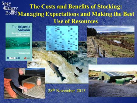 The Costs and Benefits of Stocking: Managing Expectations and Making the Best Use of Resources 28 th November 2013.