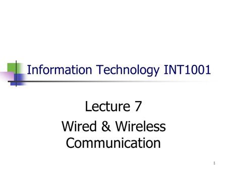 Information Technology INT1001