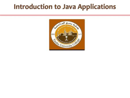 Introduction to Java Applications