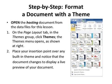 Step-by-Step: Format a Document with a Theme