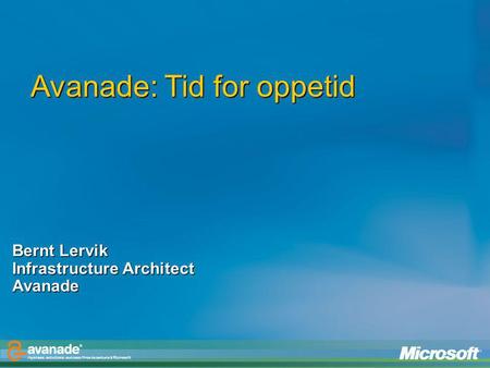 Avanade: Tid for oppetid