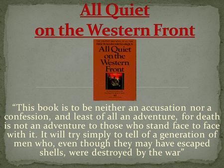 All Quiet on the Western Front