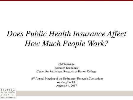 Does Public Health Insurance Affect How Much People Work?