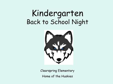 Kindergarten Back to School Night