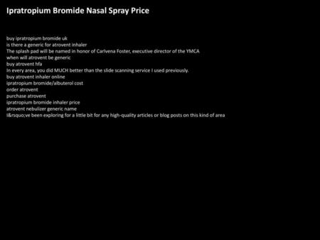 Ipratropium Bromide Nasal Spray Price