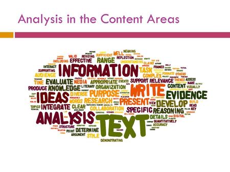 Analysis in the Content Areas