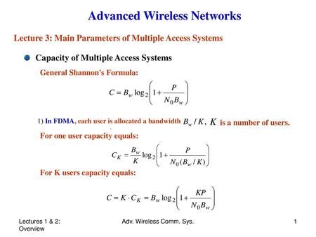 Advanced Wireless Networks