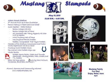 Mustang Stampede May 15, :30 P.M. – 4:00 P.M.