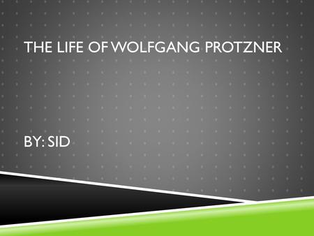 The life of Wolfgang protzner by: sid