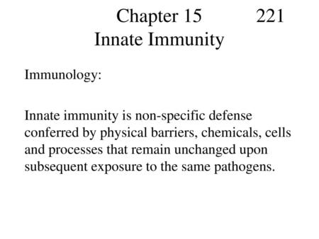 Chapter Innate Immunity