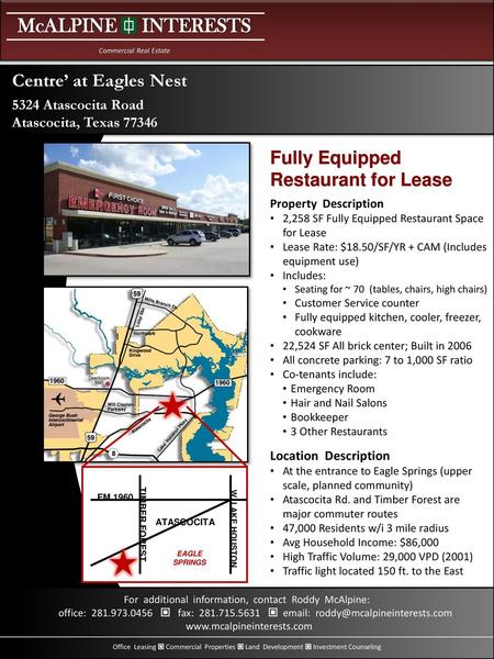 Fully Equipped Restaurant for Lease