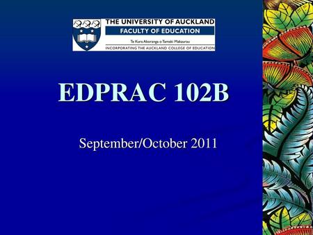 EDPRAC 102B September/October 2011.