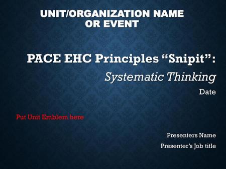 Unit/Organization Name or Event