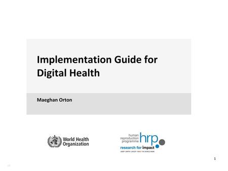 Implementation Guide for Digital Health