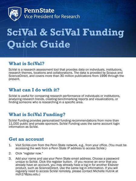 SciVal & SciVal Funding Quick Guide