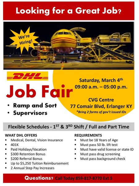 Job Fair Looking for a Great Job? Ramp and Sort Supervisors