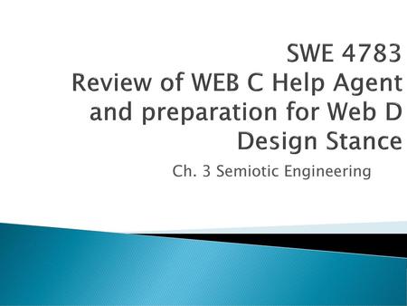 Ch. 3 Semiotic Engineering