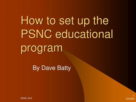 How to set up the PSNC educational program