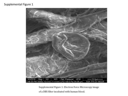 Supplemental Figure 1 Supplemental Figure 1: Electron Force Microscopy image of a DBS filter incubated with human blood.