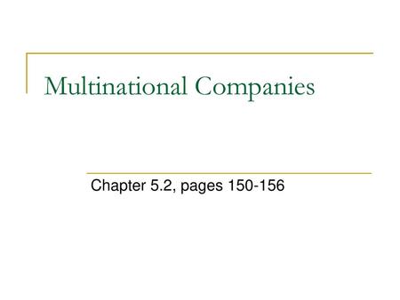 Multinational Companies