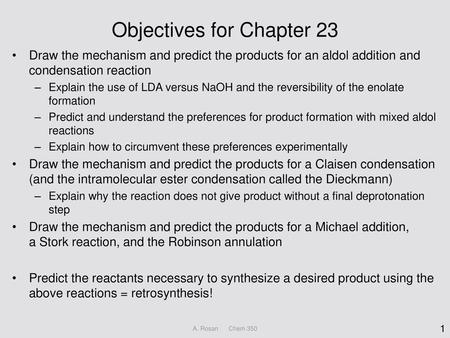 Objectives for Chapter 23