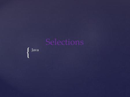 Selections Java.