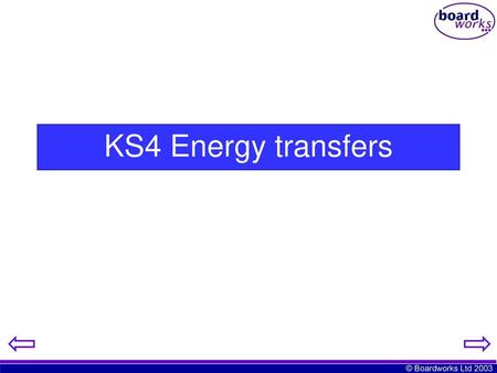 KS4 Energy transfers.