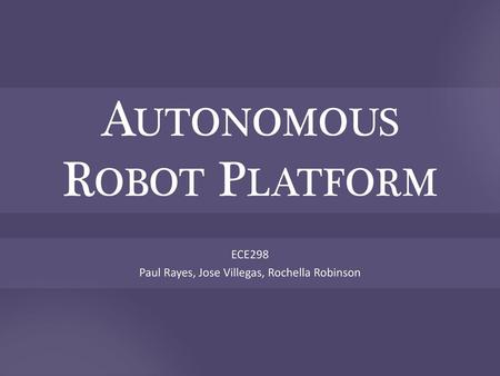 Autonomous Robot Platform