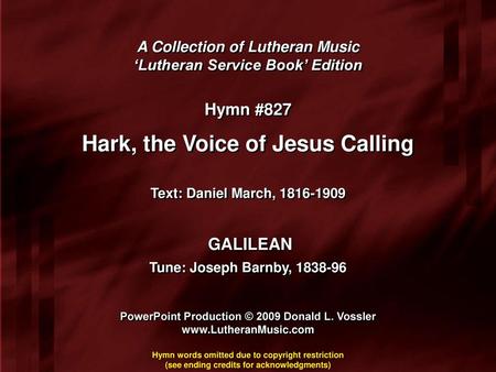 Hark, the Voice of Jesus Calling