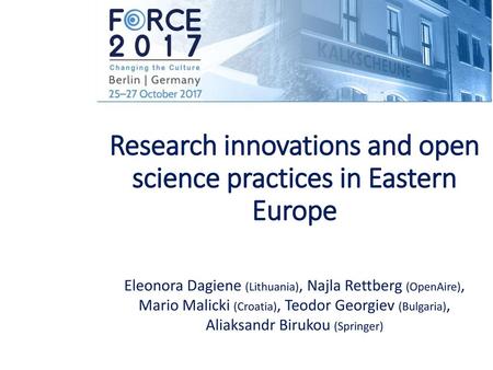 Research innovations and open science practices in Eastern Europe