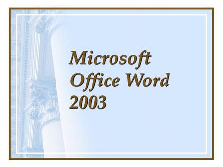 Microsoft Office Word 2003.