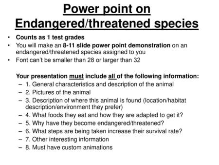 Power point on Endangered/threatened species