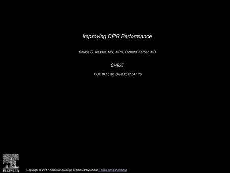 Improving CPR Performance