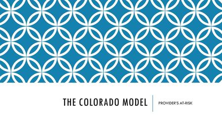 THE COLORADO MODEL PROVIDER’S AT-RISK.