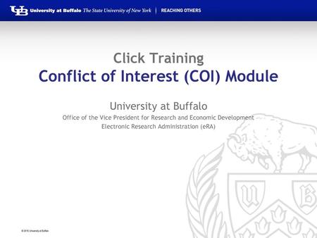 Click Training Conflict of Interest (COI) Module