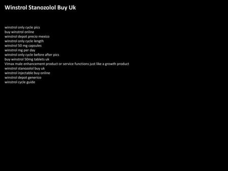 Winstrol Stanozolol Buy Uk