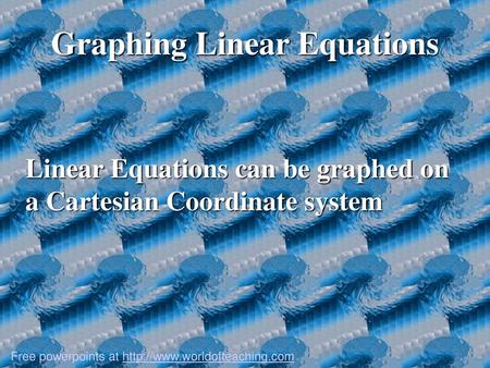 Graphing Linear Equations