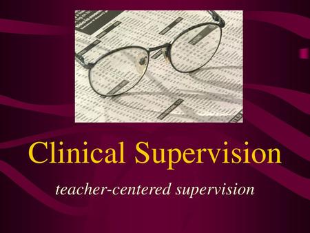 teacher-centered supervision