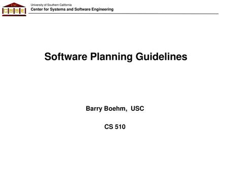 Software Planning Guidelines