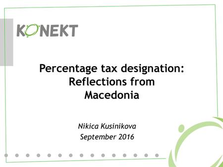 Percentage tax designation: Reflections from Macedonia